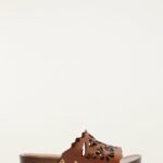 Brown Lace Leather Clog
