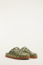 Green Lace Leather Anatomic Slide Mule - Image 2
