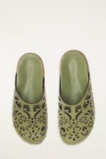 Green Lace Leather Anatomic Slide Mule - Image 3