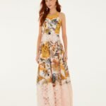Light Pink Ligia Floral Lace Maxi Dress