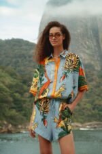 Multicolor Beaches Path Buttoned Shirt