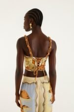Multicolor Rio Souvenir Scarves Rope Straps Crop Top - Image 3