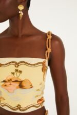 Multicolor Rio Souvenir Scarves Rope Straps Crop Top - Image 4