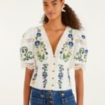 Off-White Countryside Land Embroidered Lace Blouse