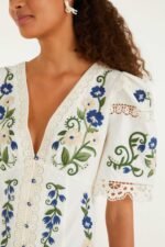 Off-White Countryside Land Embroidered Lace Blouse - Image 4