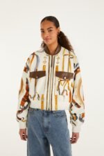 Off-White Equestrian Scarf Pockets Bomber Jacket