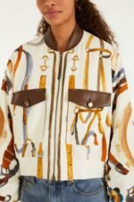 Off-White Equestrian Scarf Pockets Bomber Jacket - Image 4