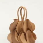 Beige Leather Flower Handbag