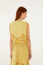 Yellow Stripes Richelieu Sleeveless Crop Top - Image 3