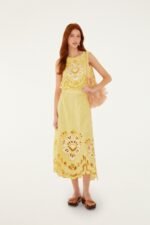 Yellow Stripes Richelieu Sleeveless Crop Top - Image 4