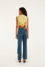 Denim Birds Embroidered Pants - Image 3