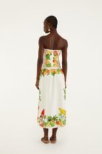 Off-White Biricutico Scarf Smocked Strapless Maxi Dress - Image 3