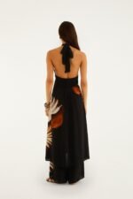 Black Ammonite Beaded Elastic Waist Pants - Image 3