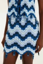 Blue Waves Crochet Mini Skirt - Image 2