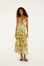 Soft Yellow Brasil Collage Lace Maxi Skirt - Image 4