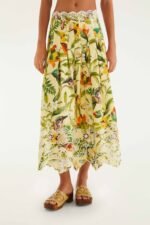Soft Yellow Brasil Collage Lace Maxi Skirt - Image 5