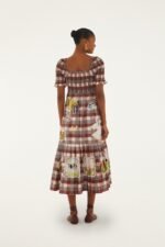 Brown Country Table Tartan Smocked Maxi Dress - Image 3