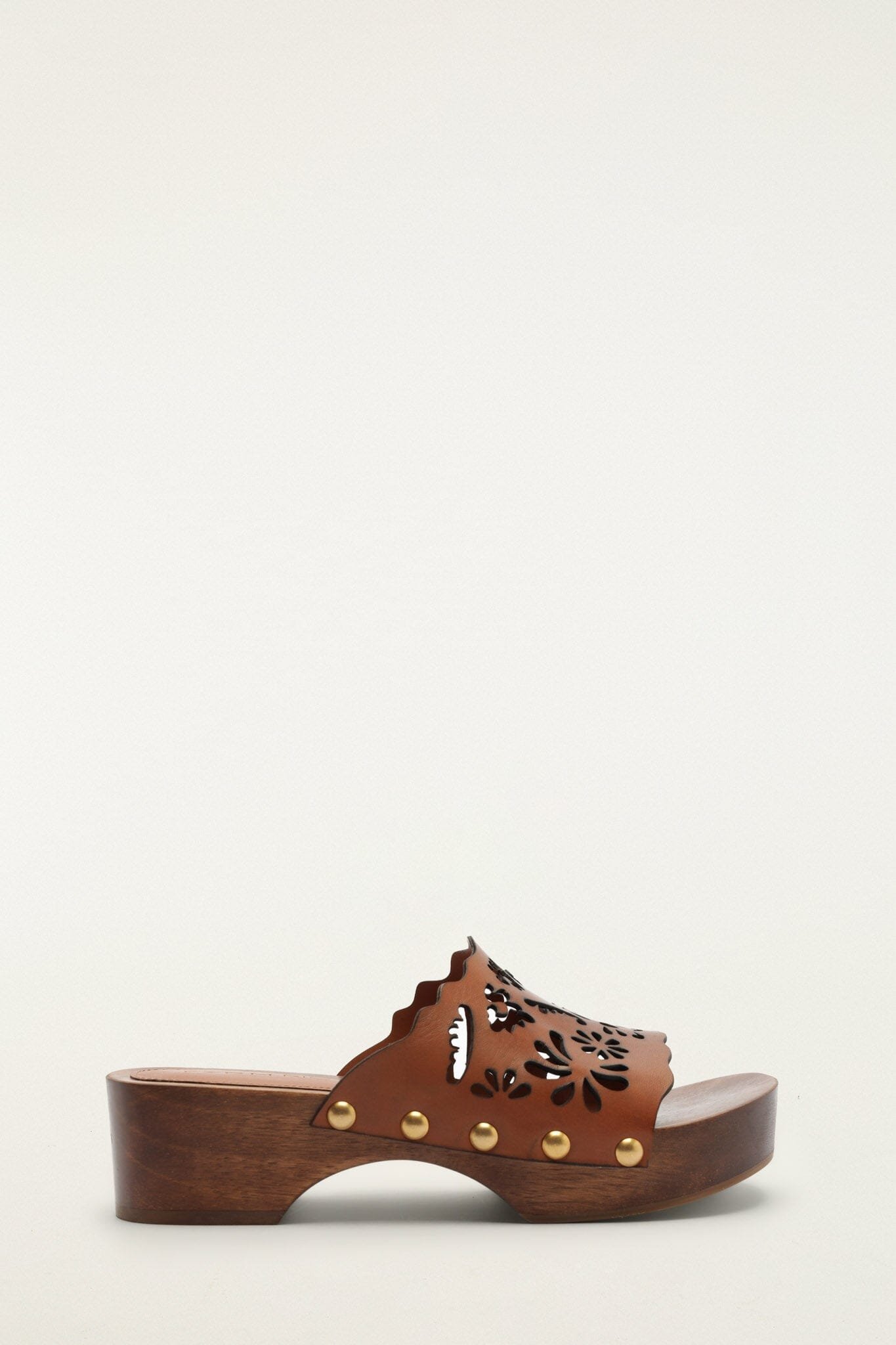 nonelie-brown-lace-leather-clog_369481.jpg Brown Lace Leather Clog - Image 1