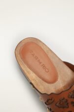 Brown Lace Leather Clog - Image 4