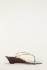 Brown Palm Tree Cutwork Wedge Sandal - Image 2