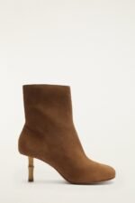 Brown Suede Bamboo Bootie