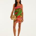 Red Fruit Trolley Banana Tassels Mini Dress