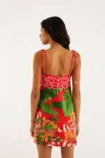 Red Fruit Trolley Banana Tassels Mini Dress - Image 3