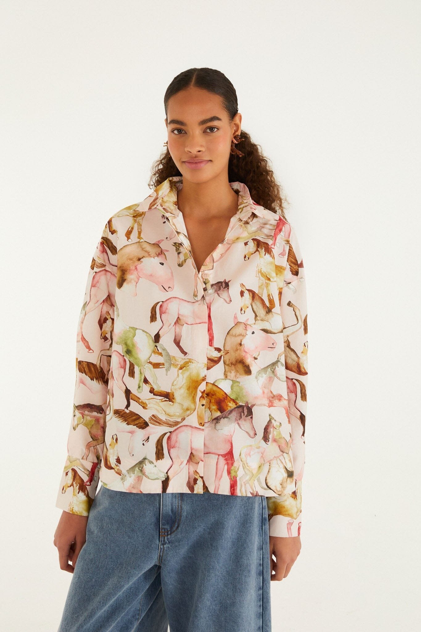 nonelie-light-pink-equestrian-buttoned-shirt_363511.jpg Light Pink Equestrian Buttoned Shirt - Image 1