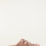 Light Pink Lace Leather Anatomic Slide Mule