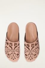 Light Pink Lace Leather Anatomic Slide Mule - Image 3