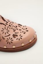 Light Pink Lace Leather Anatomic Slide Mule - Image 4