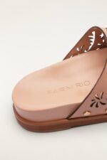 Light Pink Lace Leather Anatomic Slide Mule - Image 5