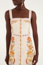 Light Pink Ligia Lace Buttoned  Mini Dress - Image 2