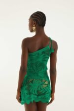 Green Side Ties Slit Mini Skirt - Image 3