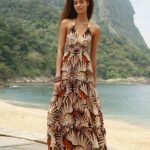 Multicolor Ammonite Tassel Smocked Maxi Dress