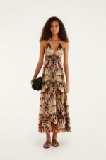 Multicolor Ammonite Tassel Smocked Maxi Dress - Image 4
