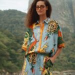 Multicolor Beaches Path Buttoned Shirt