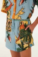 Multicolor Beaches Path Drawstring Shorts - Image 5