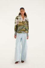 Multicolor Countryside Landscape Buttoned Shirt - Image 2