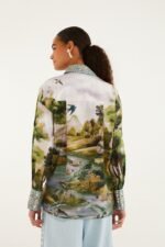 Multicolor Countryside Landscape Buttoned Shirt - Image 3