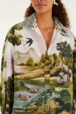 Multicolor Countryside Landscape Buttoned Shirt - Image 4