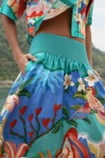 Multicolor Garden Of Life Pockets Midi Skirt - Image 2