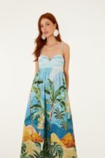Multicolor Rio Mosaic Sweetheart Neck Maxi Dress - Image 4