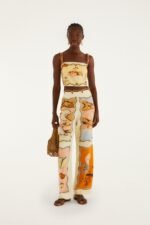 Multicolor Souvenir Scarves Rope Detail Pants