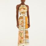 Multicolor Rio Souvenir Scarves Rope Straps Maxi Dress