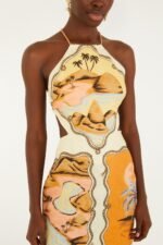 Multicolor Rio Souvenir Scarves Rope Straps Maxi Dress - Image 2