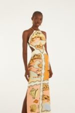 Multicolor Rio Souvenir Scarves Rope Straps Maxi Dress - Image 4