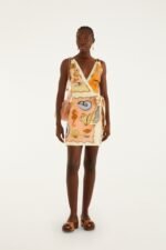 Multicolor Souvenir Scarves Rope Straps Mini Dress