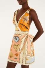 Multicolor Souvenir Scarves Rope Straps Mini Dress - Image 2