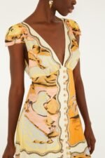 Multicolor Rio Souvenir Scarves Satin Midi Dress - Image 2